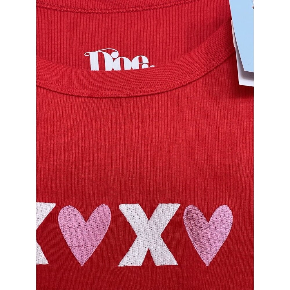 Doe T Shirt Womens Size 2X Red‎ XOXO Valentines Day Embroidered Short Sleeve - Picture 4 of 5